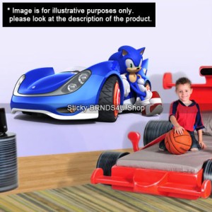 SONIC The Hedgehog RACE CAR - WALL STICKER