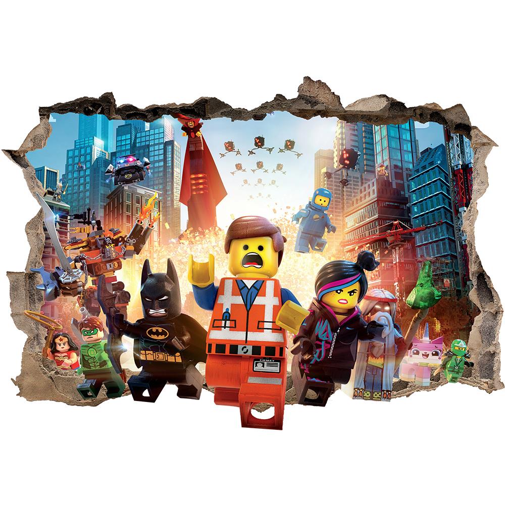 LEGO MOVIE SMASHED WALL STICKER BEDROOM DECAL ART KIDS TV VIDEO GAME DECOR eBay