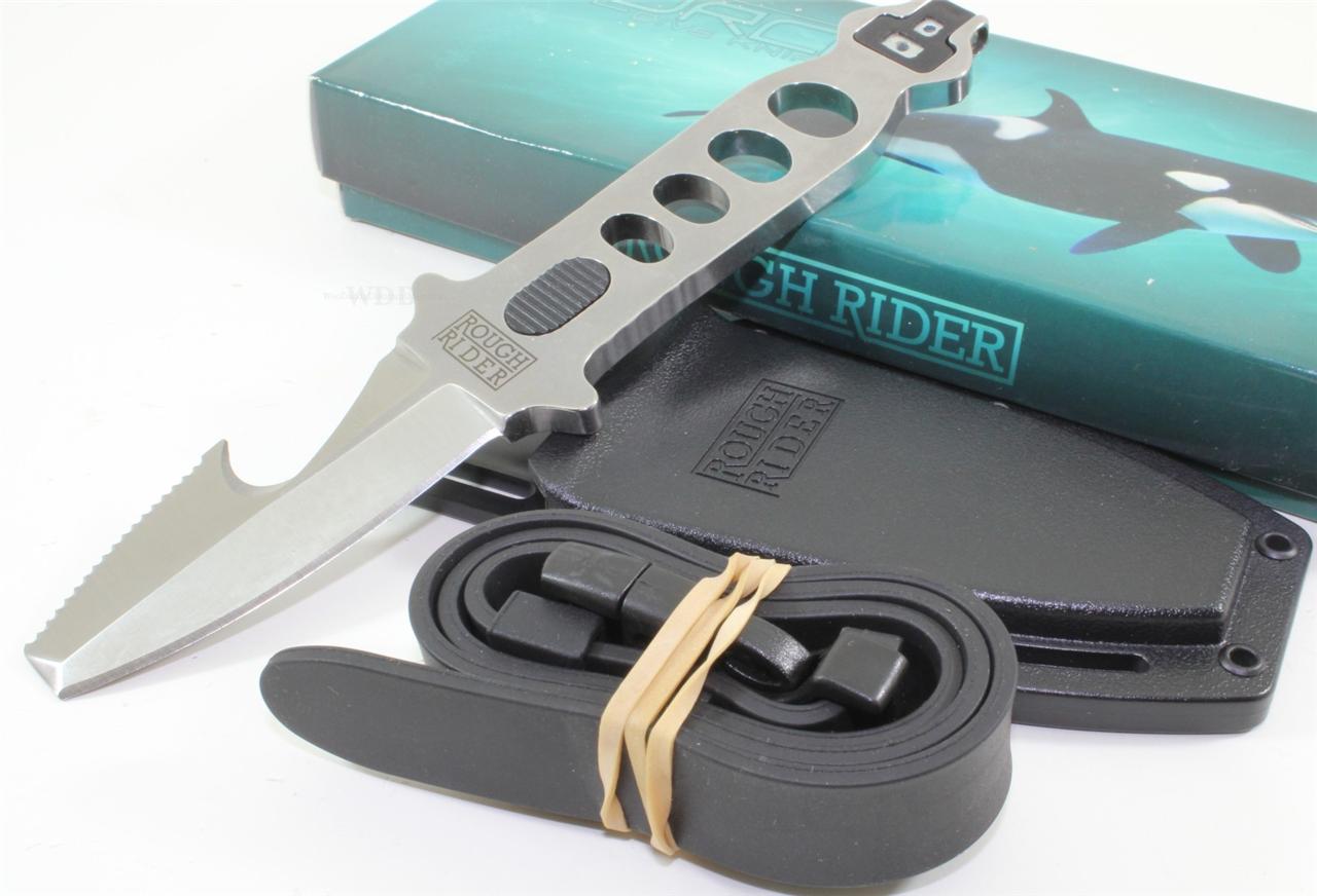 Rough Rider ORCA Full Tang Blunt Tip Double Edged Scuba Diving Knife