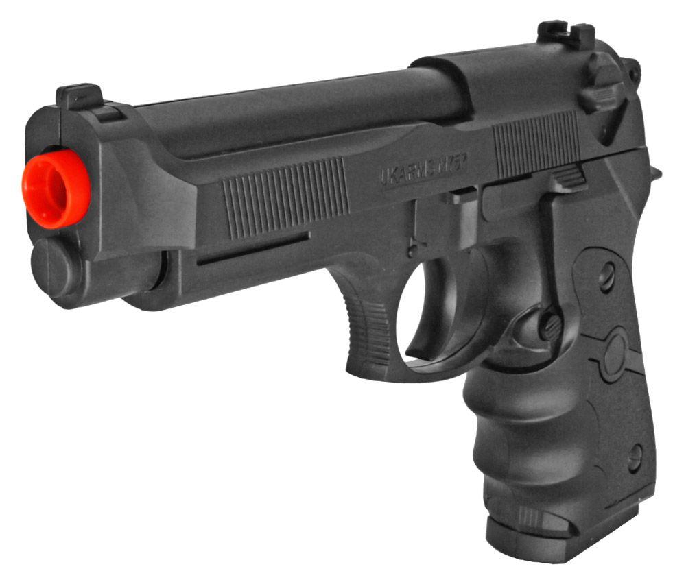 UKArms M757B Black Spring Powered Airsoft Pistol Hand Gun Beretta 6mm