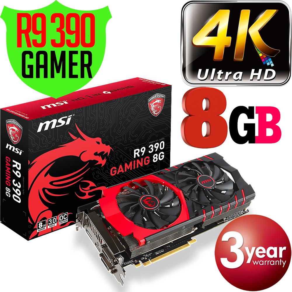 Amd Radeon Tm R9 390 Series 8gb MSI AMD Radeon R9 390 Gaming 8GB 4K Graphics Card 3-LCD Desktop PC NEW