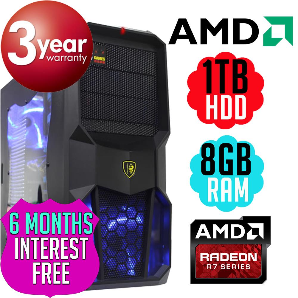 AMD A8 7650K 3.8GHz QUAD Core 8GB 1TB R7 Radeon Gaming Computer Desktop ...