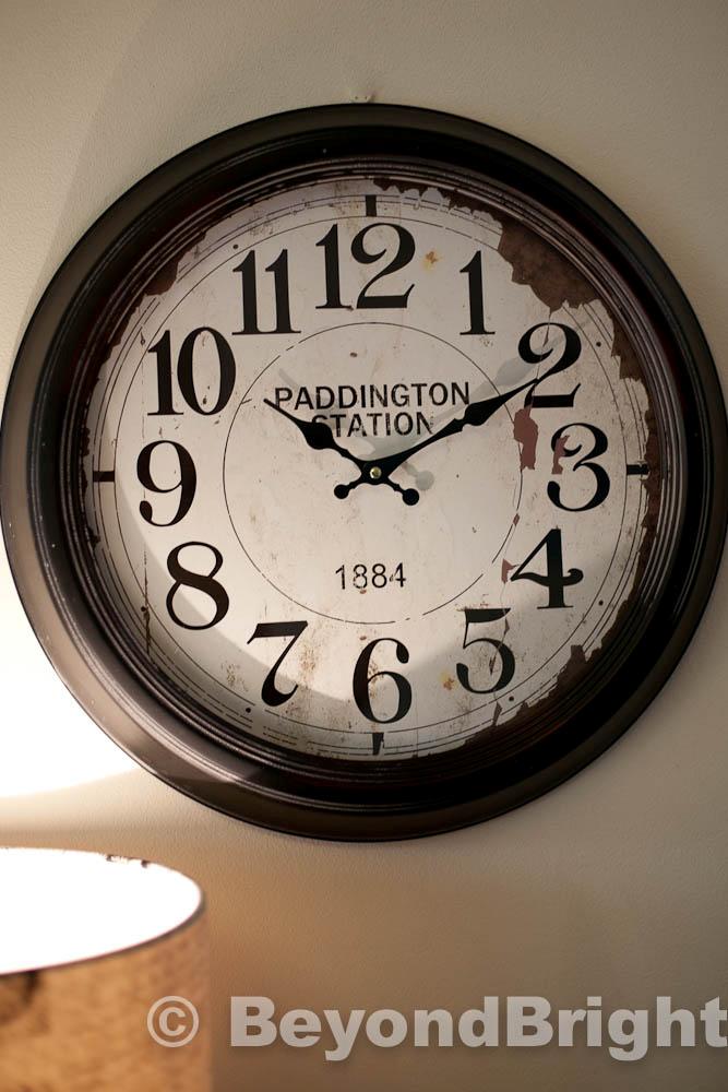 New Large Paddington Station Wall Clock Industrial Vintage Metal Glass