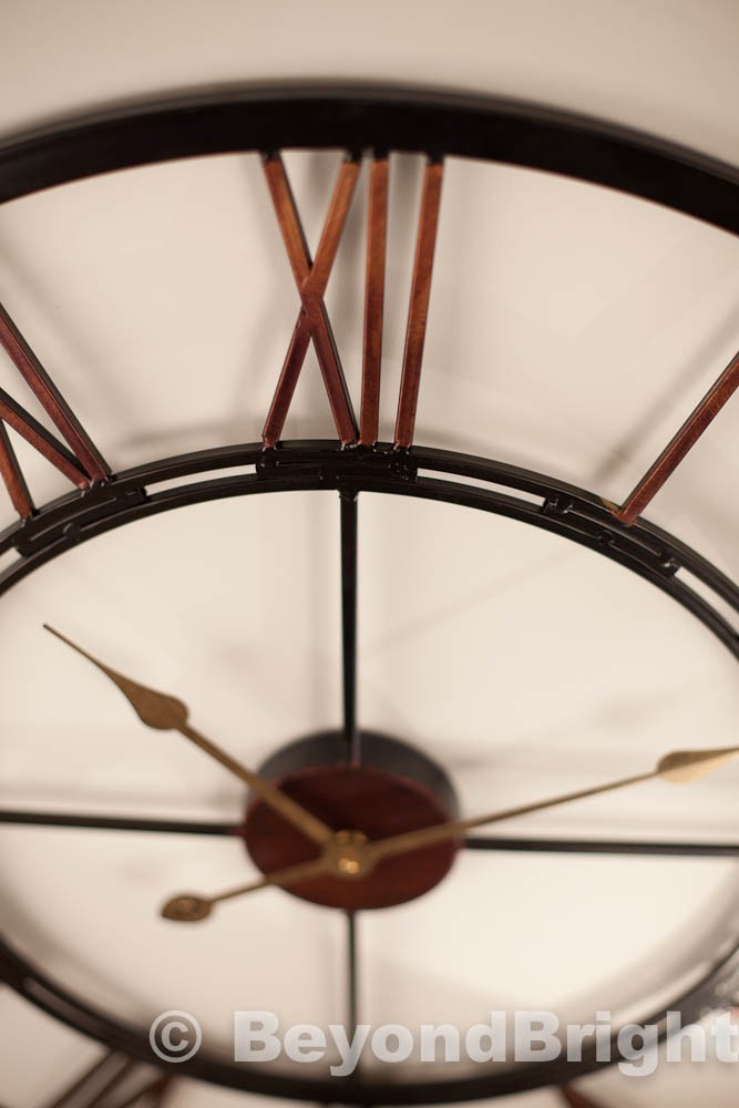 X Large Metal Wrought Iron Wall Clock Vintage French Provincial Hampton