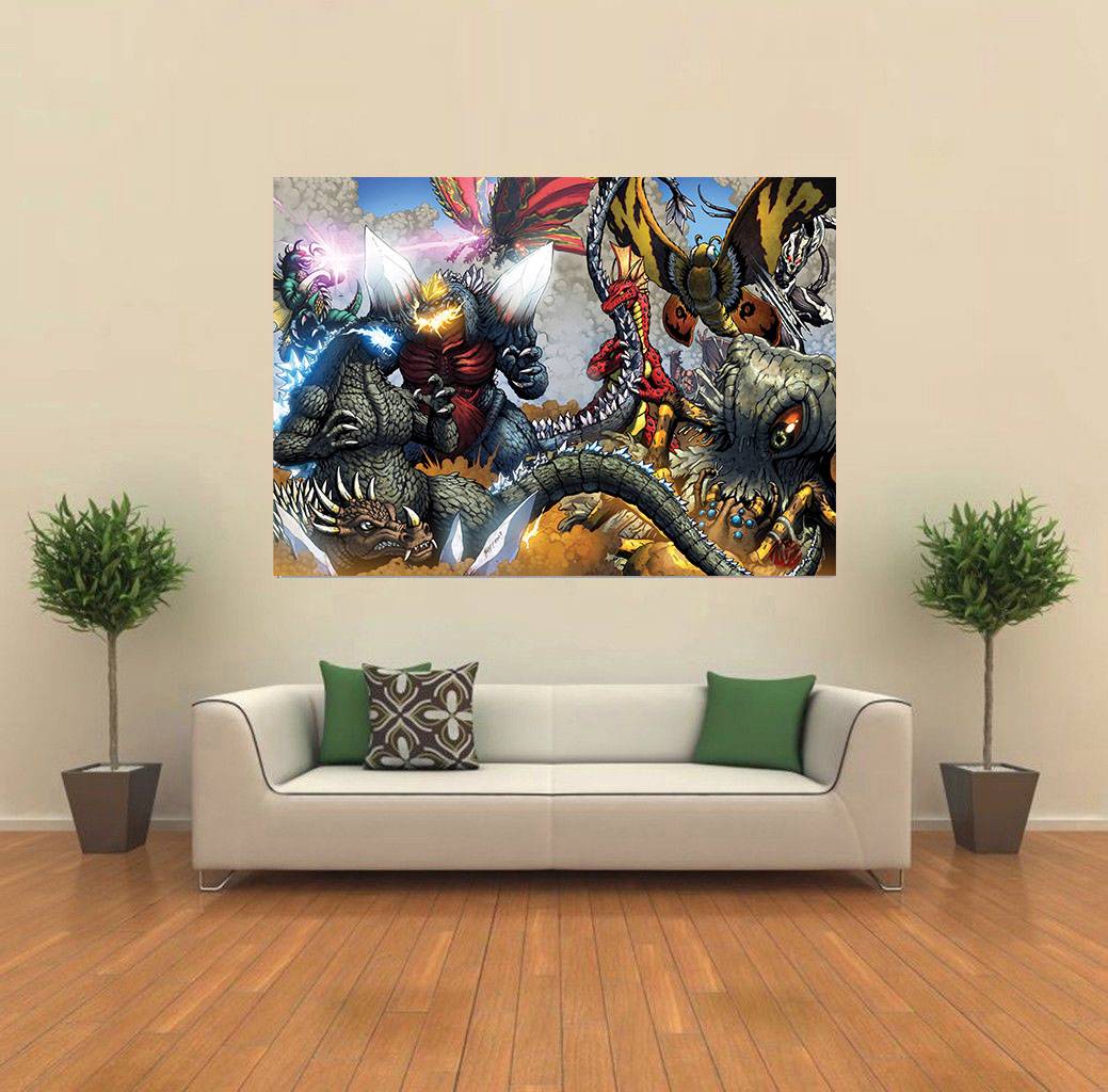 Godzilla Mothra Battra Enemies Giant Wall Poster Art Print C011 Ebay 6004