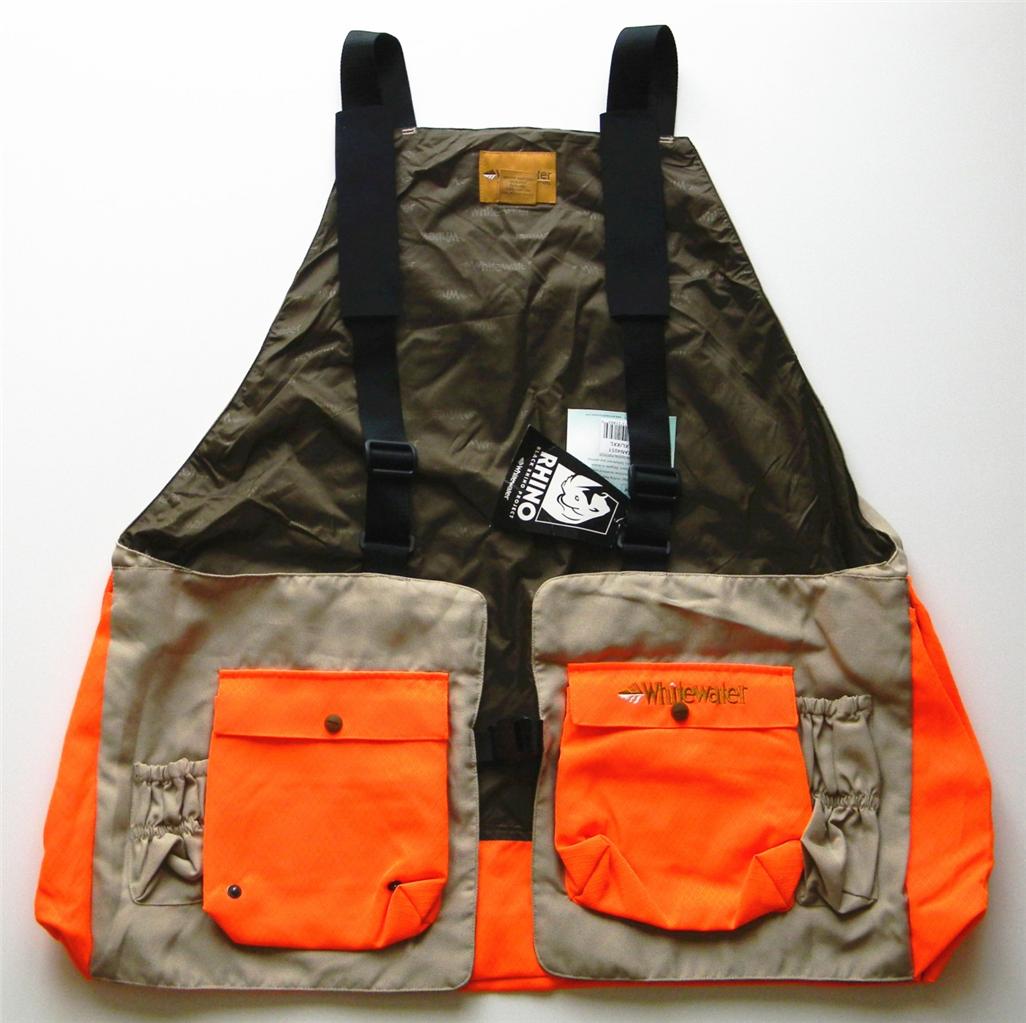 New WhiteWater Upland Strap Hunting Vest Tan/Blaze Size M/L/XL/2XL/3XL