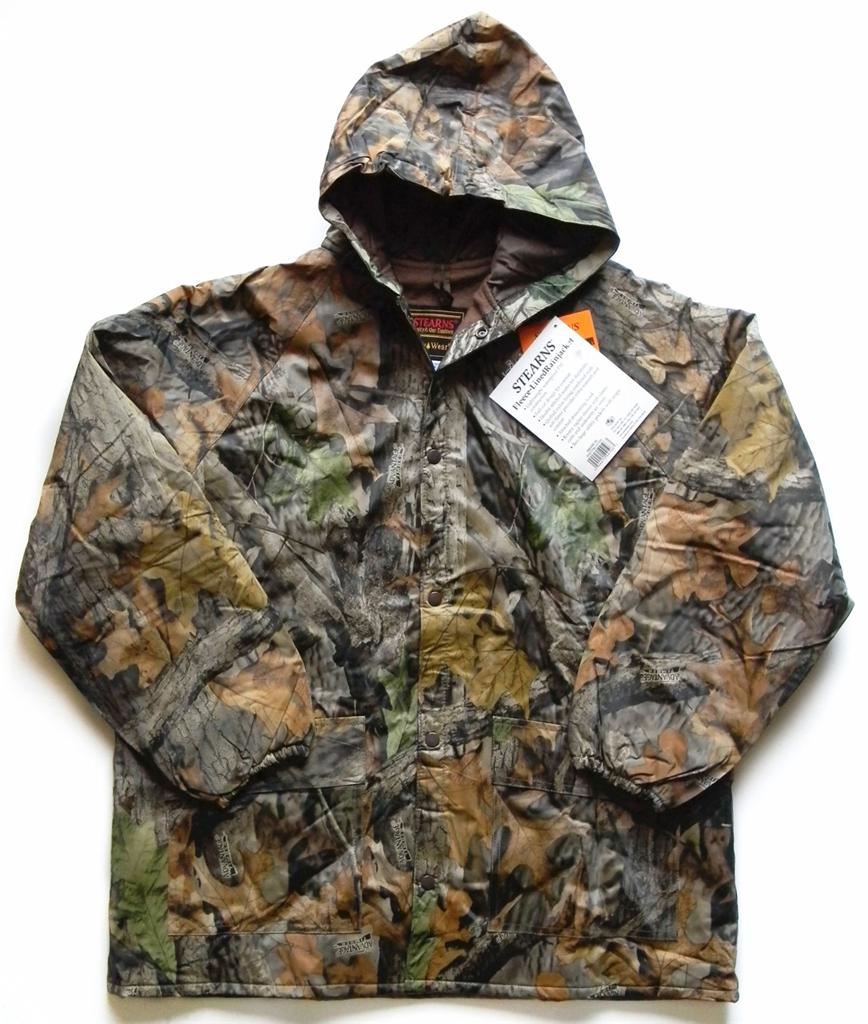 New Stearns Fleece Lined Rain Jacket/ Coat Realtree Hardwoods Camo Men