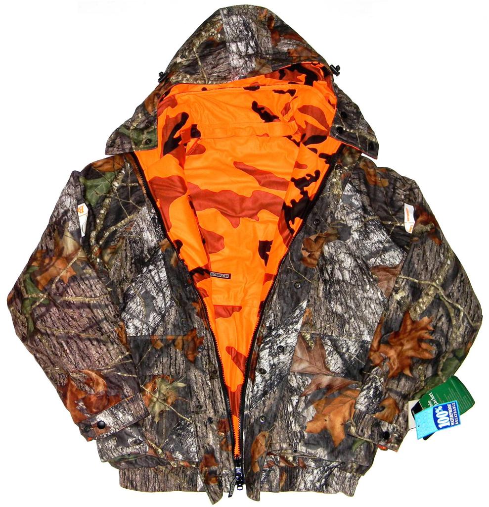 New Bushmaster Reversible Waterproof Hunting Jacket Mossy Oak/ Blaze