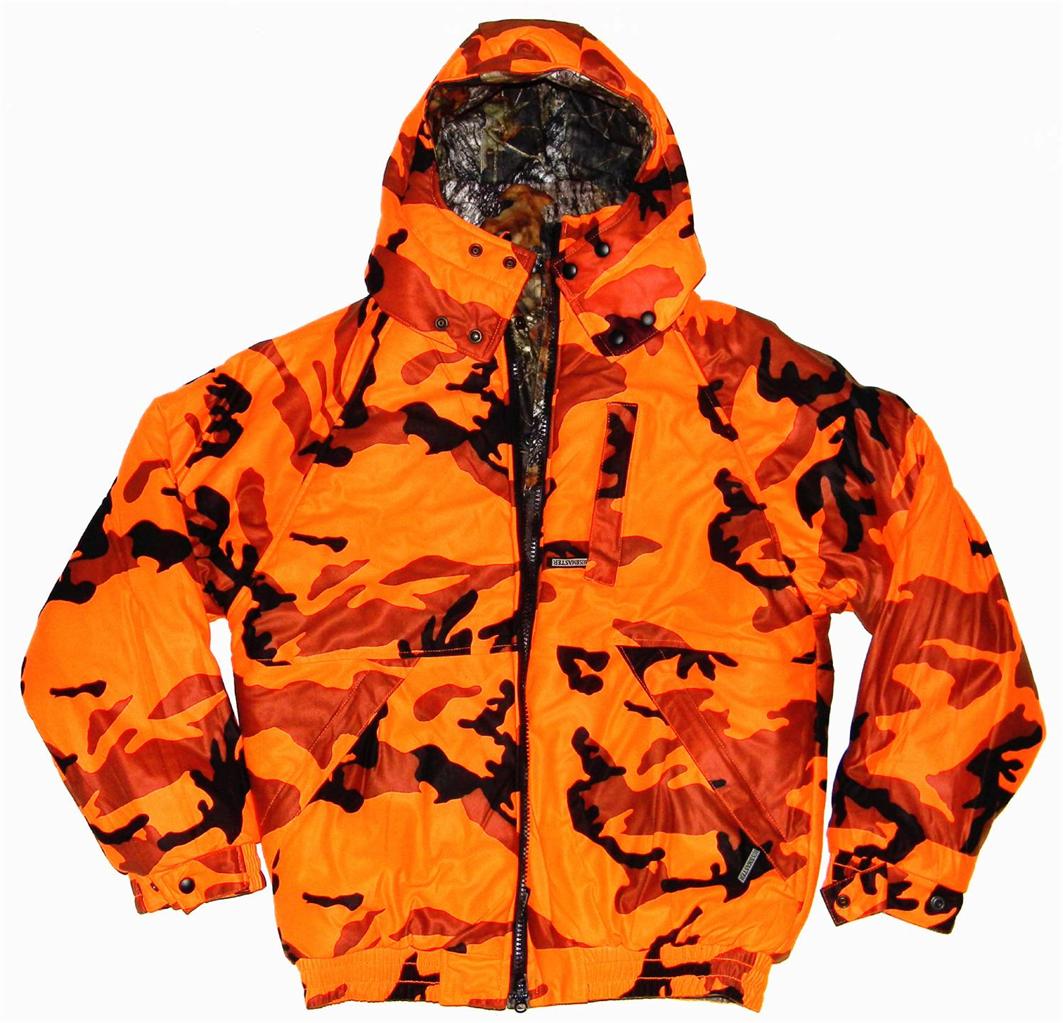 New Bushmaster Reversible Waterproof Hunting Jacket Mossy Oak/ Blaze