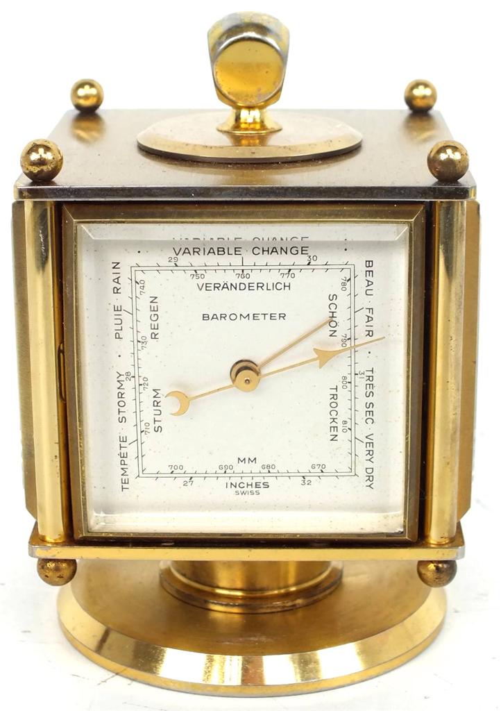 Antique Desk Clock Imhof Barometer Clock Weather Station eBay