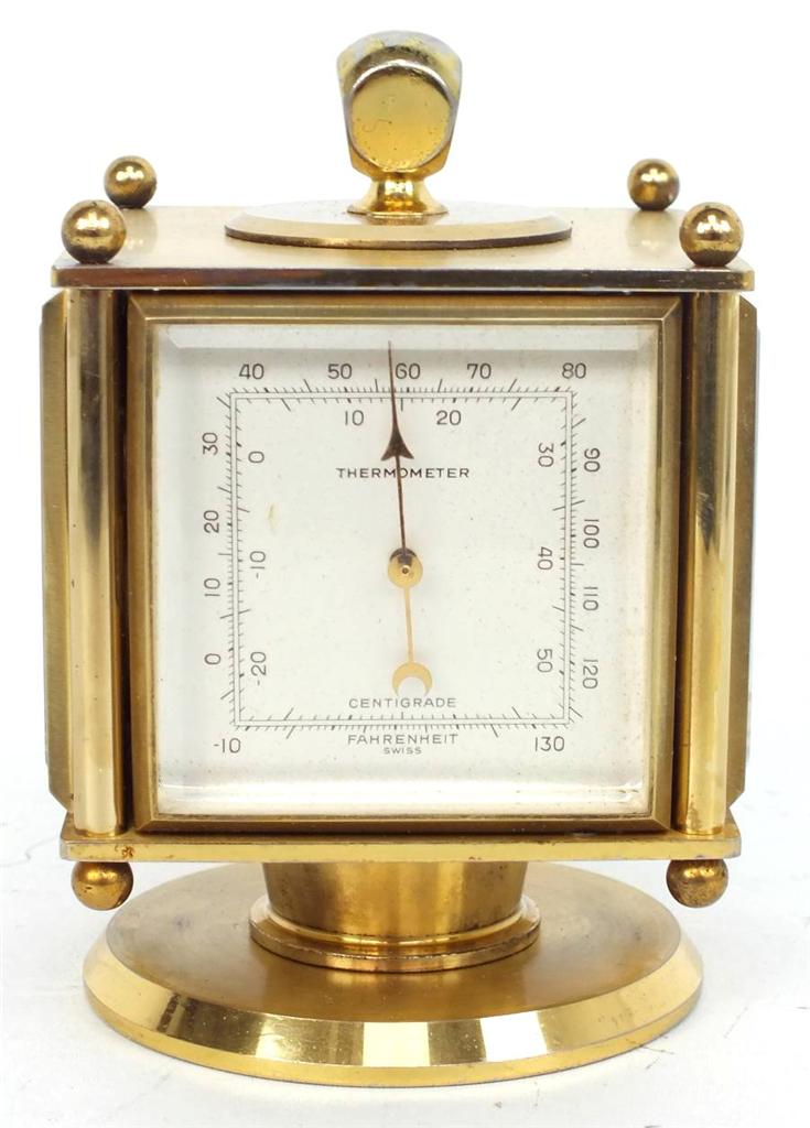 Antique Desk Clock Imhof Barometer Clock Weather Station eBay