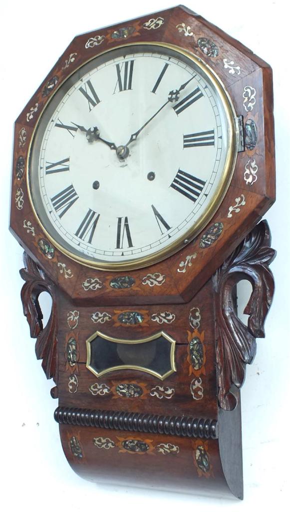 Kitchen Wall Clock Drop Dial Walnut Clock Antique Clocks eBay