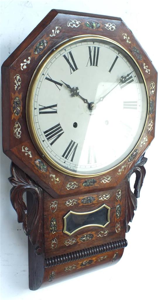 Kitchen Wall Clock Drop Dial Walnut Clock Antique Clocks eBay