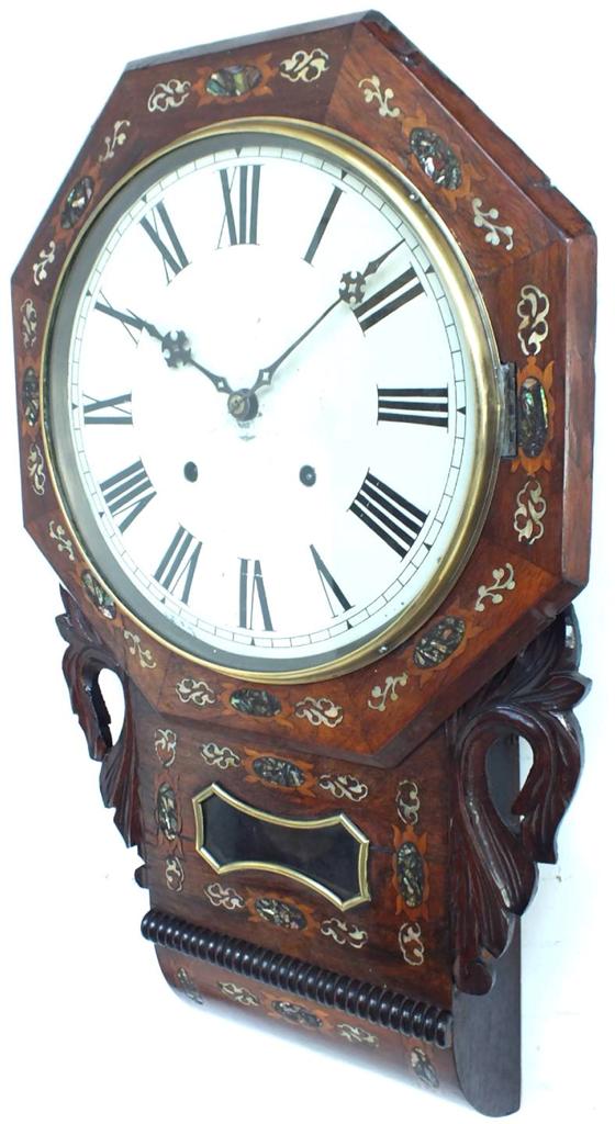 Kitchen Wall Clock Drop Dial Walnut Clock Antique Clocks eBay