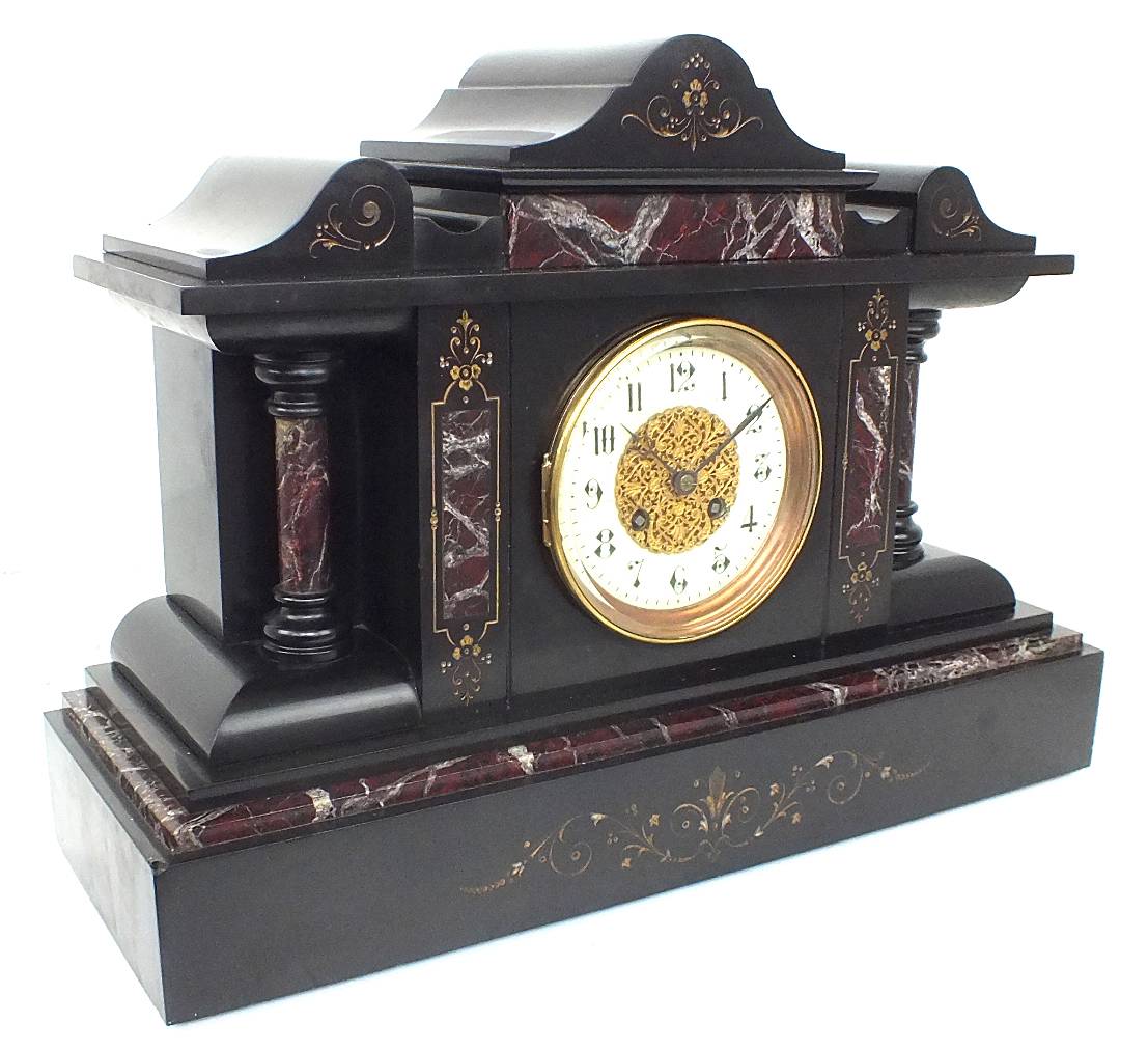 German Mantel Clock Slate Marble Clock Antique Clocks eBay