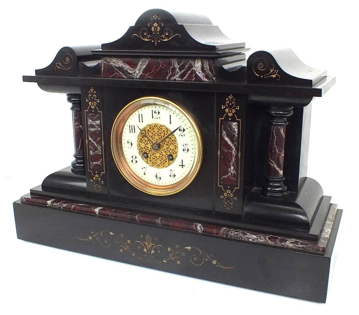 German Mantel Clock Slate Marble Clock Antique Clocks eBay
