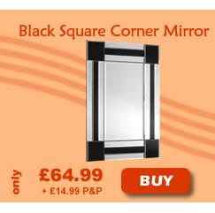 black square corners mirror