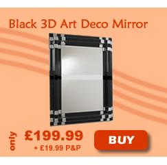 black 3D art deco mirror