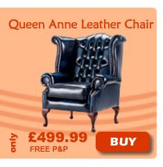 blue queen anne chair