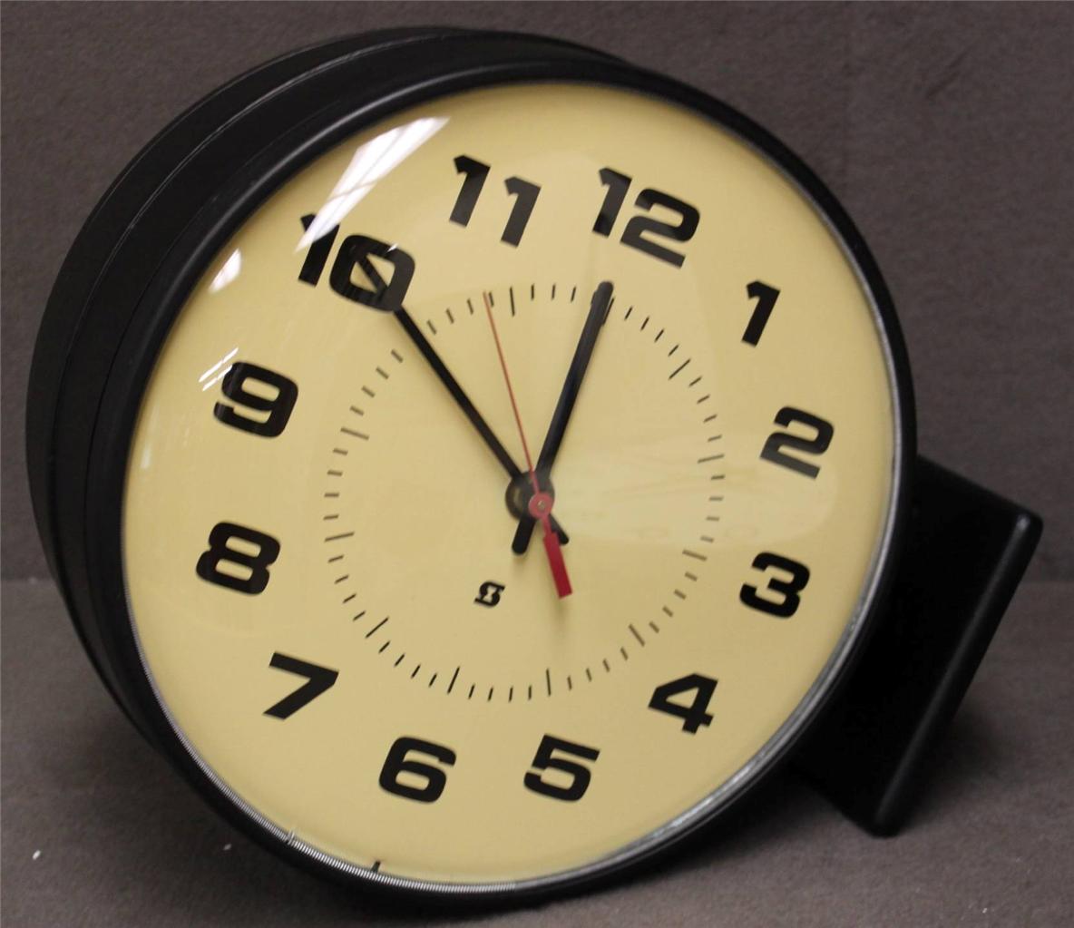 Black Simplex Double Face Industrial Wall Clock 110V Table,School