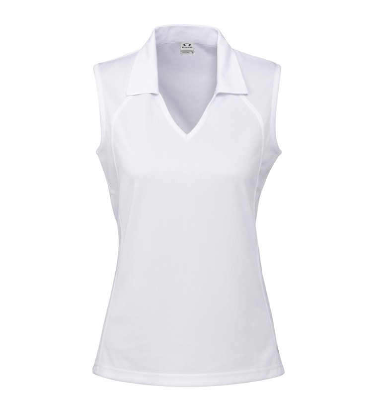 Ladies Sleeveless Polo Shirt Top Sports Mesh Size 8 10 12 14 16 18 20