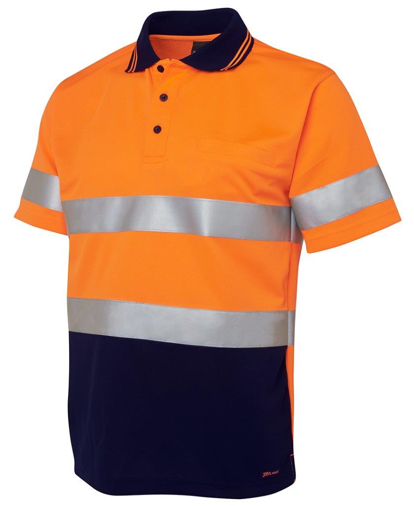 Hi Vis Polo Shirt 3M Reflective Tape Work Day Night Top Construction