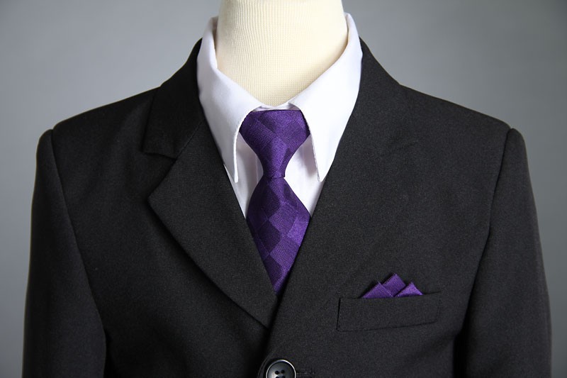 Boys Vki Purple Black 5pc Suit - Male Models Picture