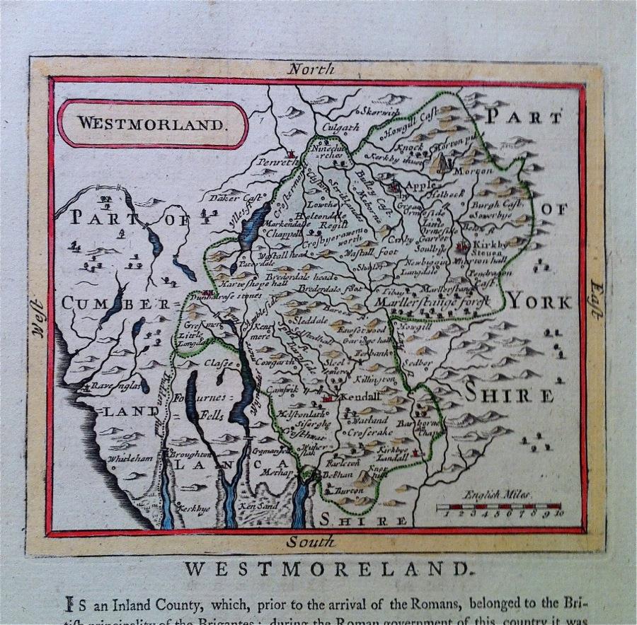 Map of WESTMORELAND c1777 By F Grose & J Seller Original engraved,hand