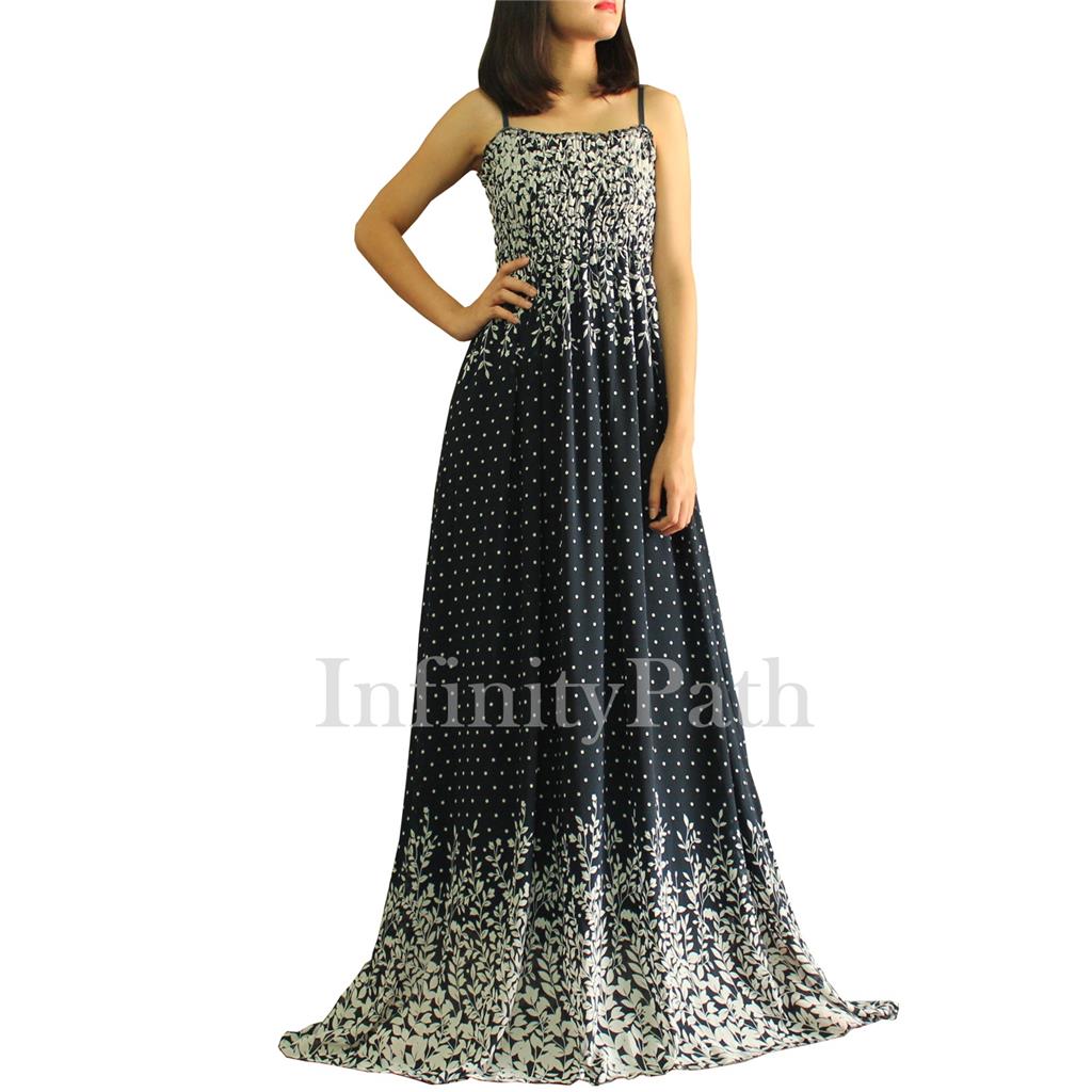 Tall Woman Navy Maxi Plus Size US14 US24 Extra Long Party Dress Polka
