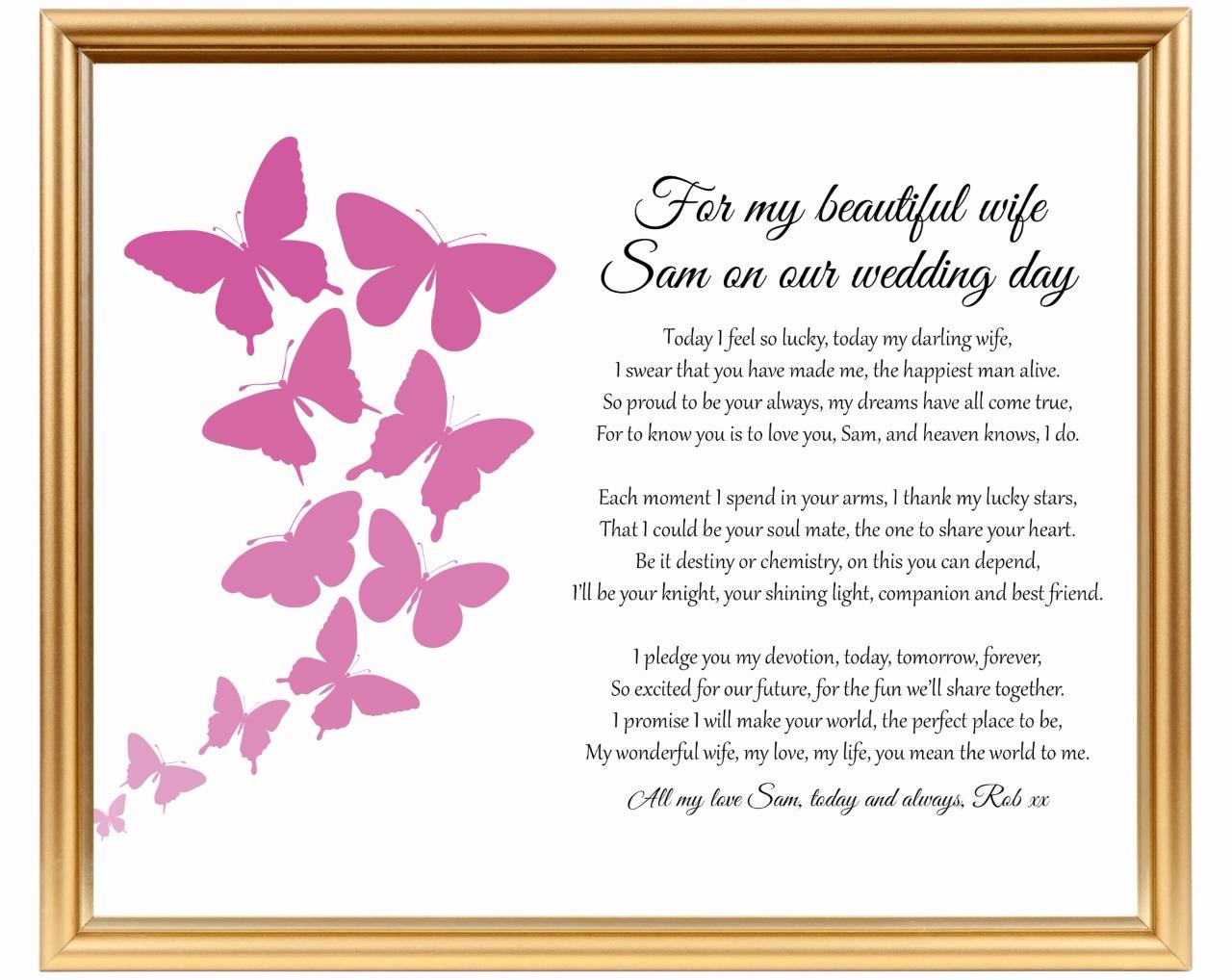 Wedding gift for wifeGroom to bride giftPersonalised keepsake ...