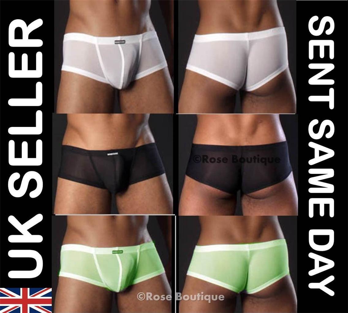 Mens Sexy Underwear Sheer Smooth Boxer Shorts Briefs Pouch Pants Uk