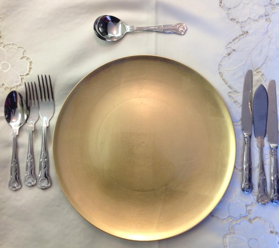 Set Of Large Lacquer Gold Round Charger Plates Square Rectangle Gold