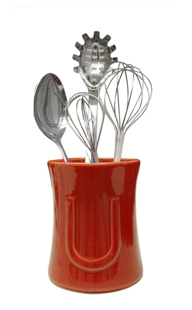 Ceramic Tea Coffee Sugar Utensil Jar Set & Bread Bin in Black Red