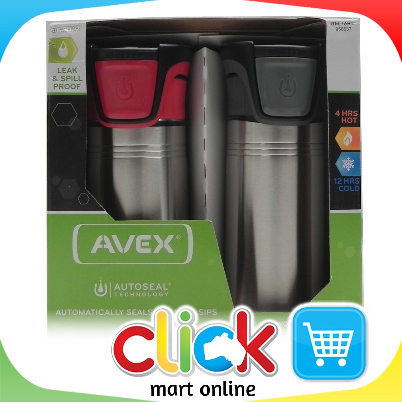 2x AVEX Contigo AUTOSEAL Travel Mug Thermal Insulated Coffee Mug Vacuum