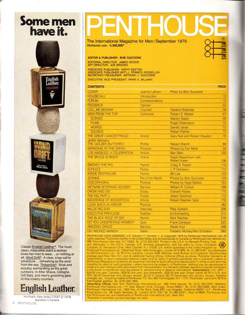 Penthouse Sep. 1979 10th Anniversary Issue Joanne Latham Bob Guccione DL2 | eBay