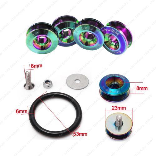 Neo Chrome Quick Release Fasteners For Car Bumpers Trunk