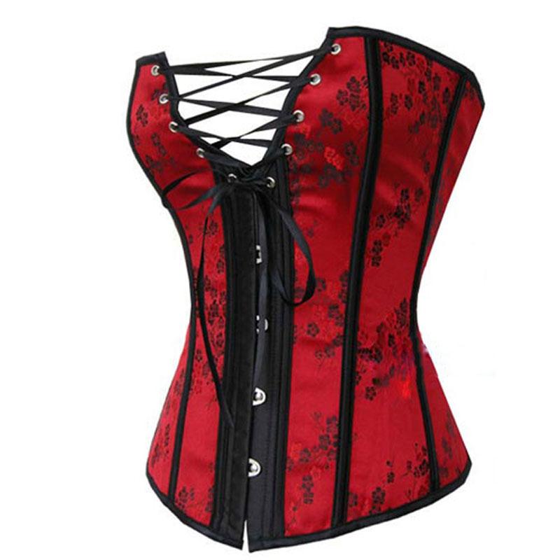 Sexy Red Burlesque Floral Low Cut Corset Bustiers Top Mini Dress Lingerie s 2XL eBay