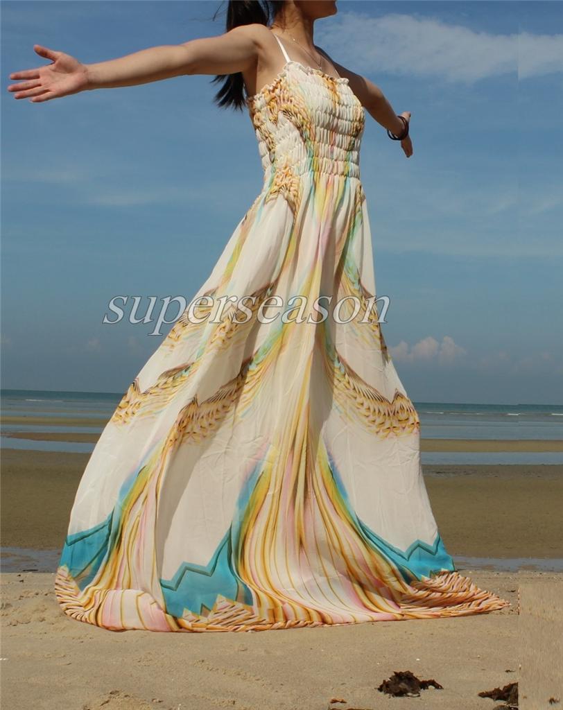 about New Plus Size Summer Beach Party Prom Long Evening Maxi Dress ...