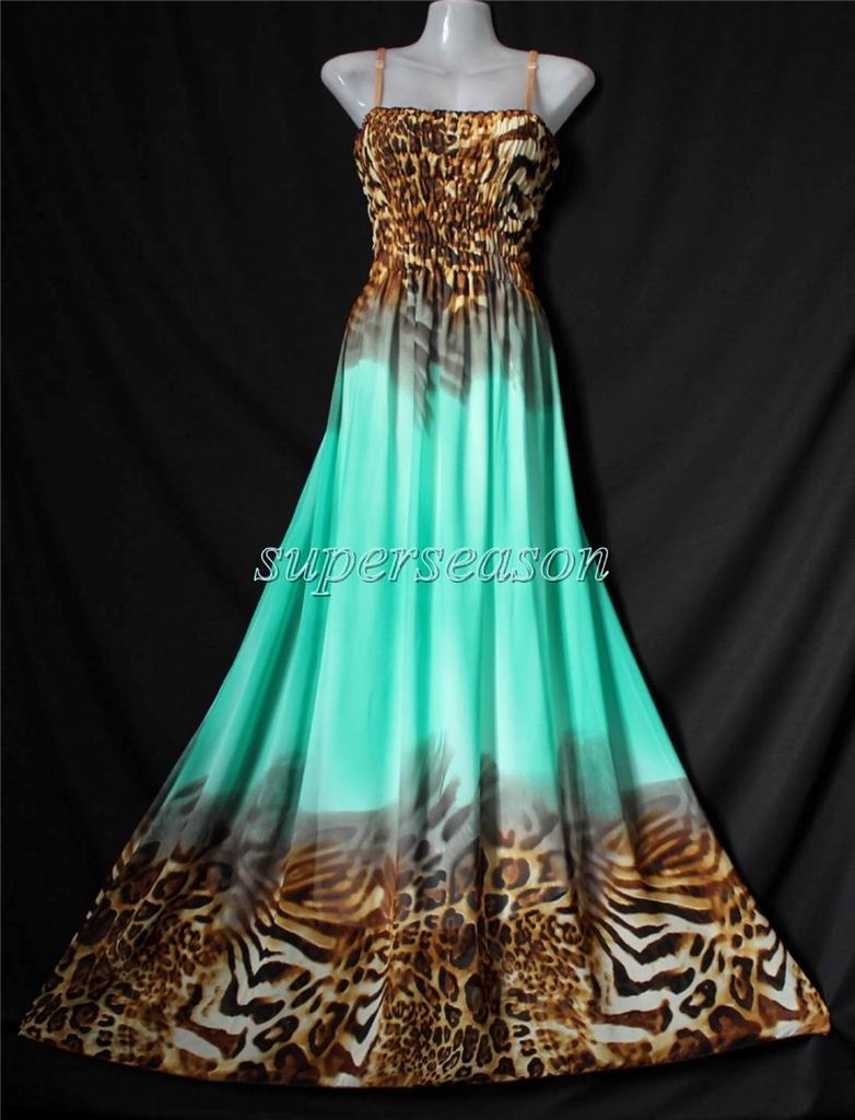 Details about Maxi Dress Plus Size Beach Chiffon Summer Wedding Party ...