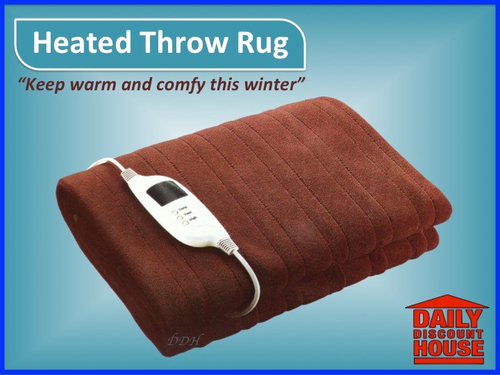 HEATED THROW RUG HEATED BLANKET BROWN ELECTRIC HEATED RUG eBay