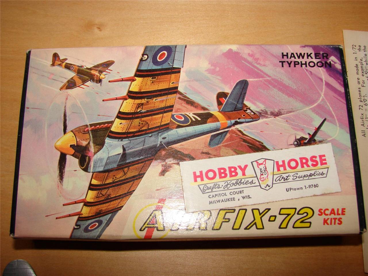 VINTAGE AIRFIX 72 172 BRITISH RAF HAWKER TYPHOON PLASTIC MODEL KIT