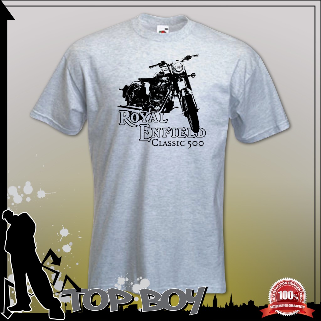 Petrolhead Classic Old Motorcycle Featuring Royal Enfield Graphics Mens