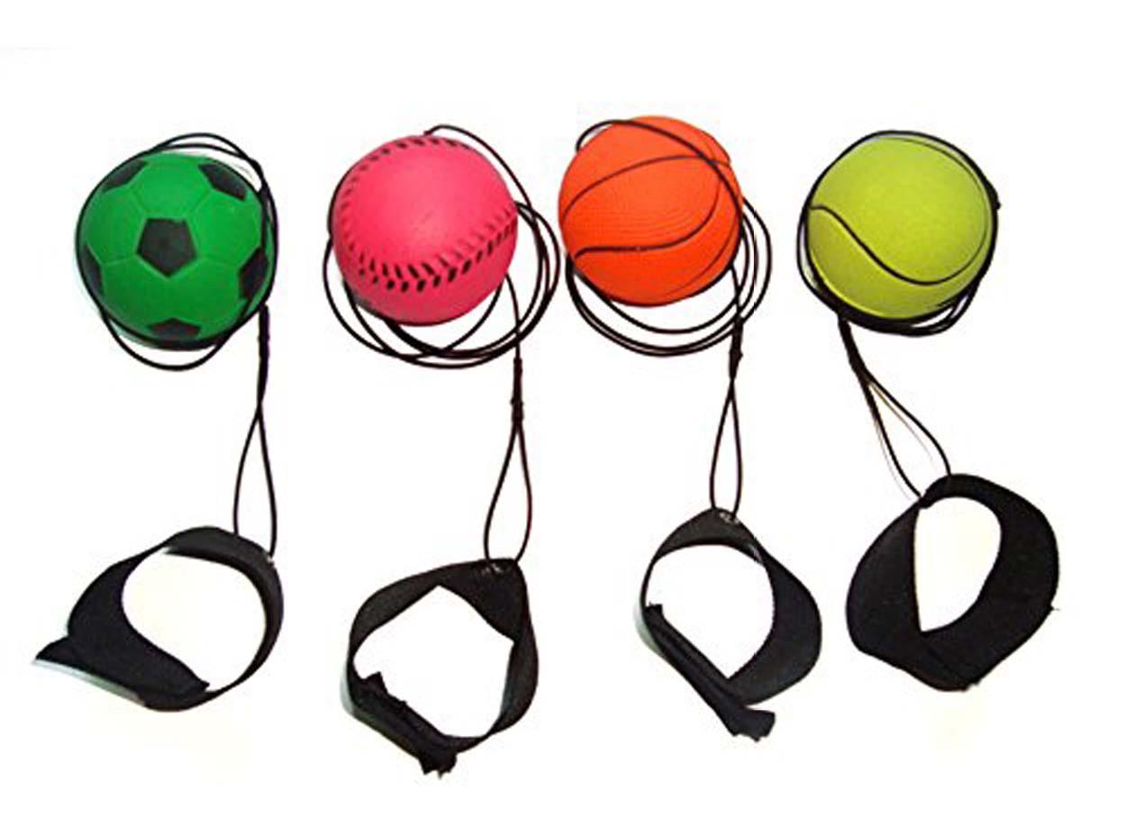 RUBBER HIGH BOUNCE BALL x 1 Velcro Wrist & Elastic String Rebound HOT
