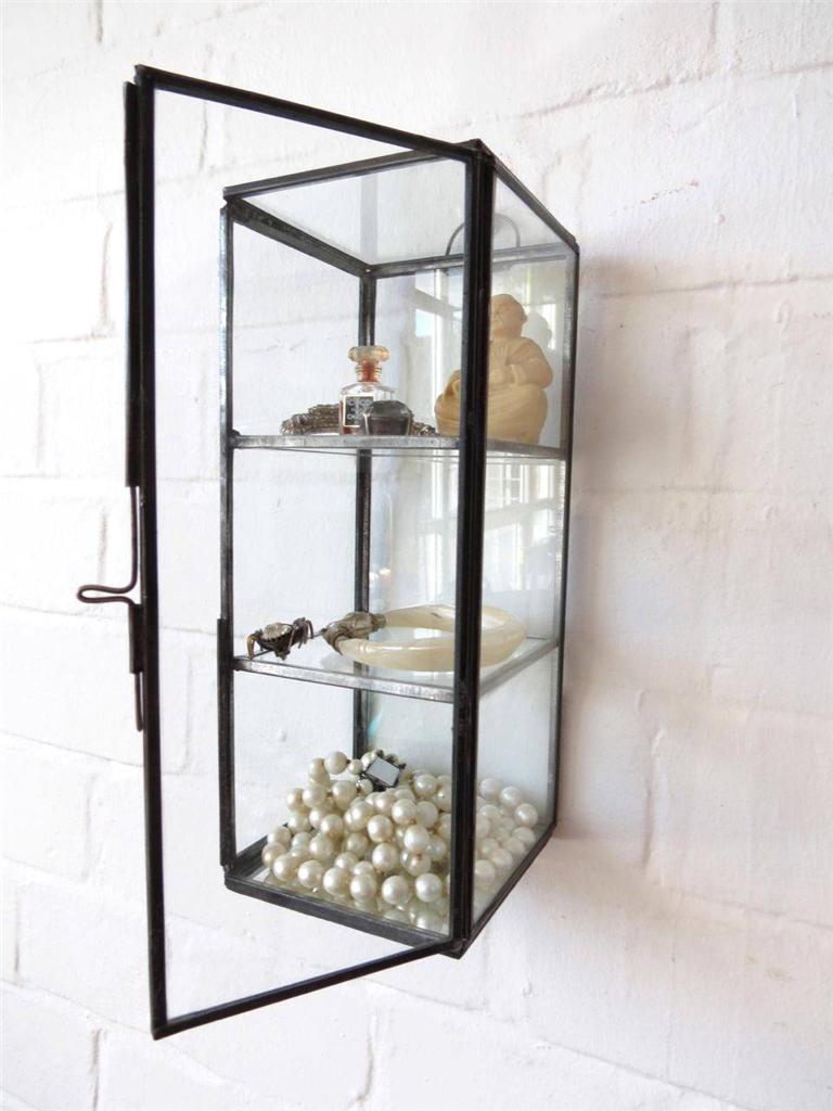 Wall Display Case Glass Table Jewellery Trinket Thimble Curio
