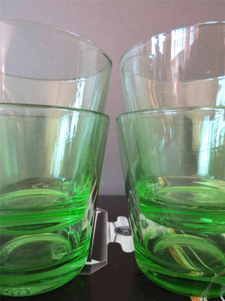 green drinking glasses vintage