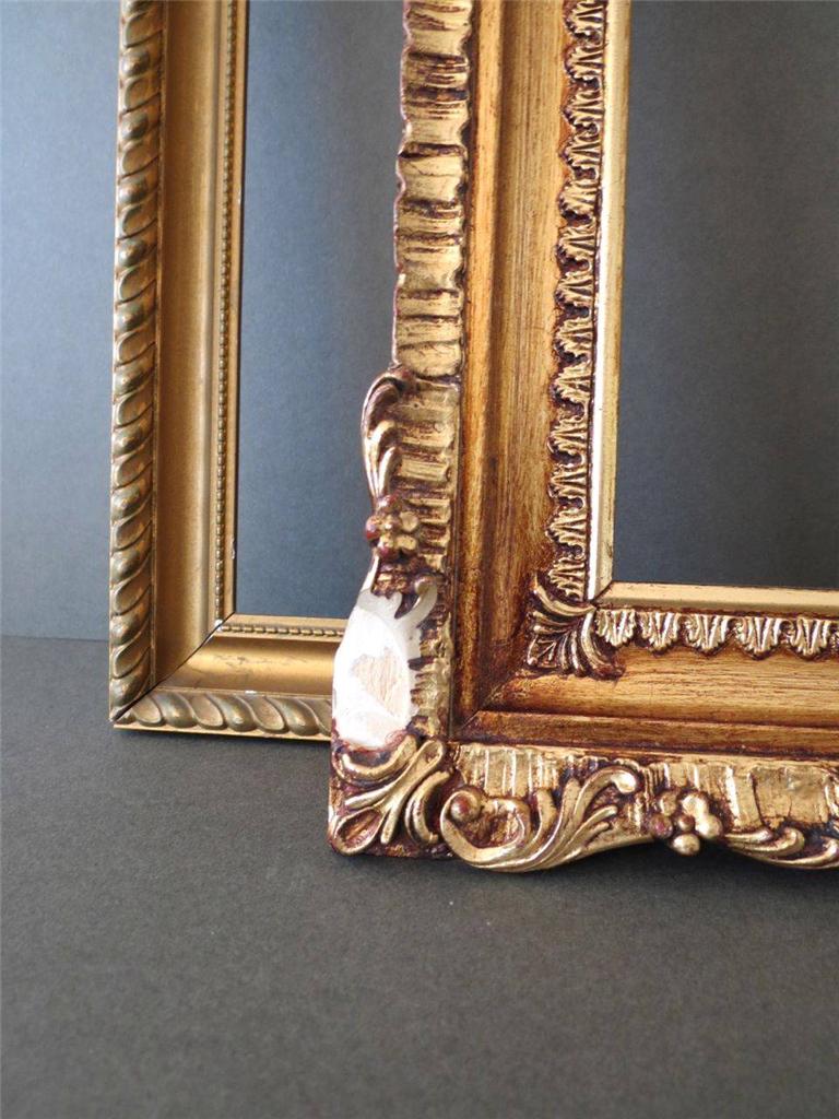 Vintage Gold Ornate Wood Art Deco Wall Photo Frames or Picture Frames Set of 2 eBay
