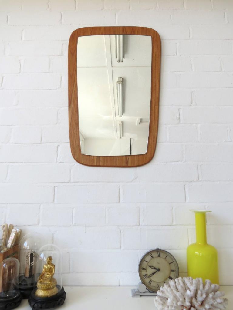 Vintage Danish Teak Wall Mirror Mid Century Modernist Mirror eBay