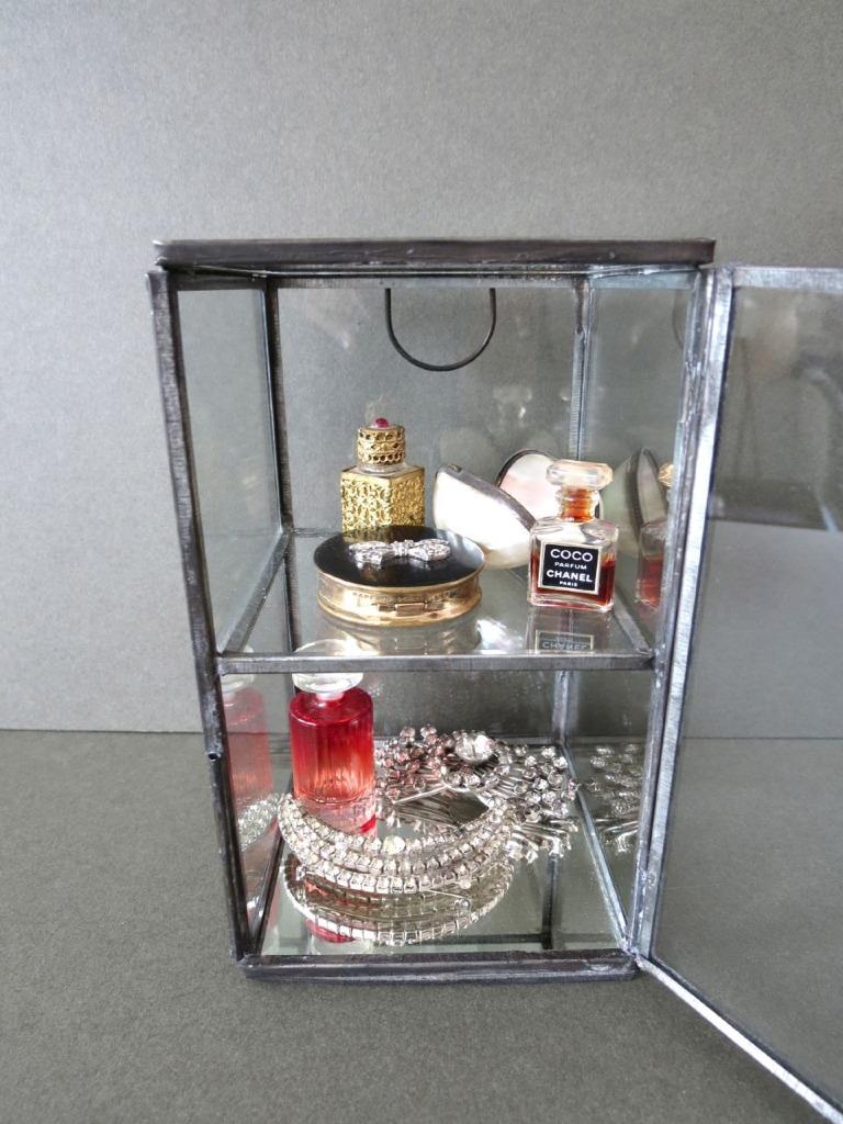 Table Display Glass Case Jewellery Trinket Thimble Curio Box