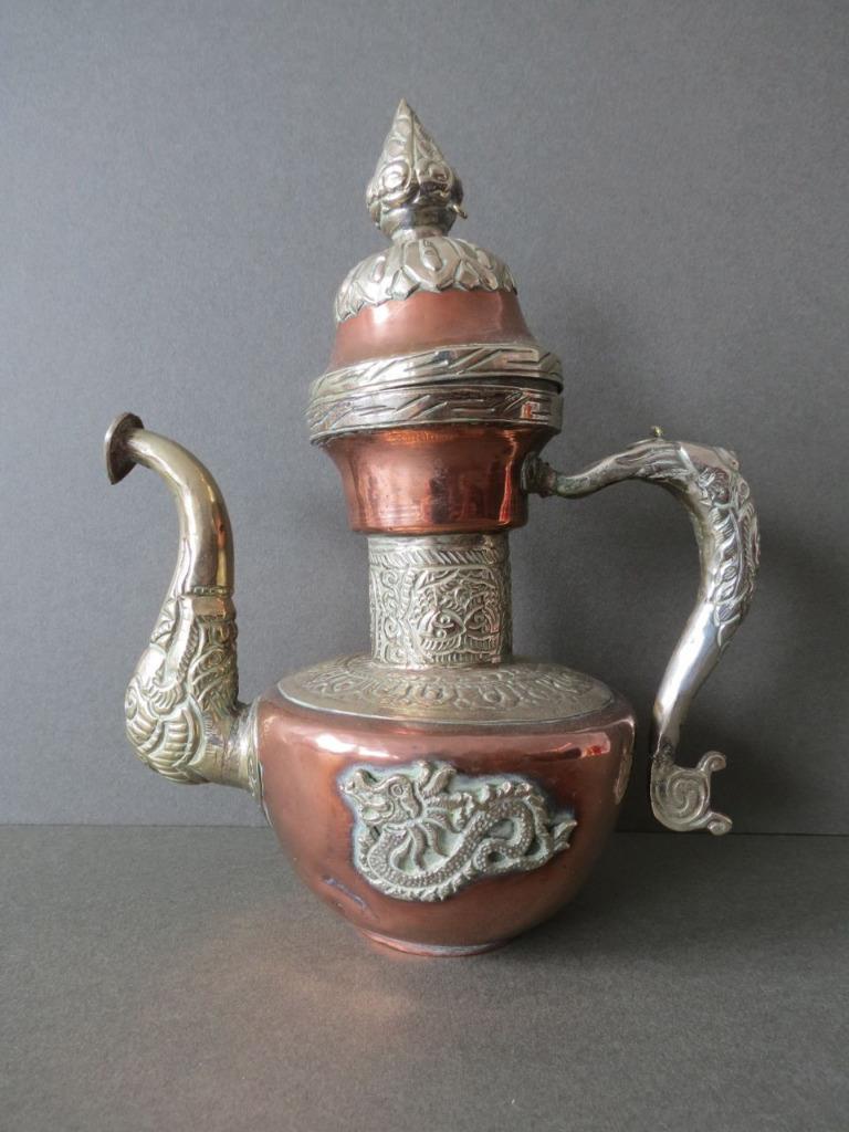 Vintage Tibetan Coffee Pot Brass Copper Pot eBay