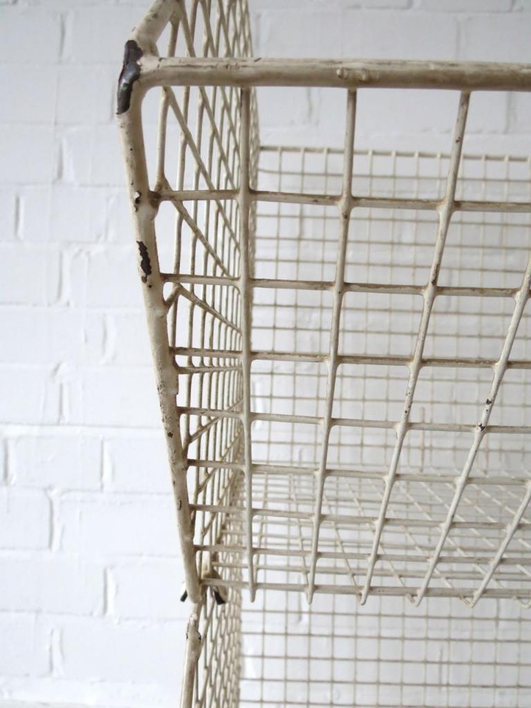 Vintage Metal Wire Rack Industrial Storage eBay